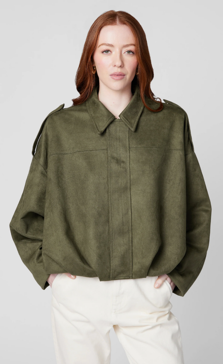Faux Suede Bomber Jacket