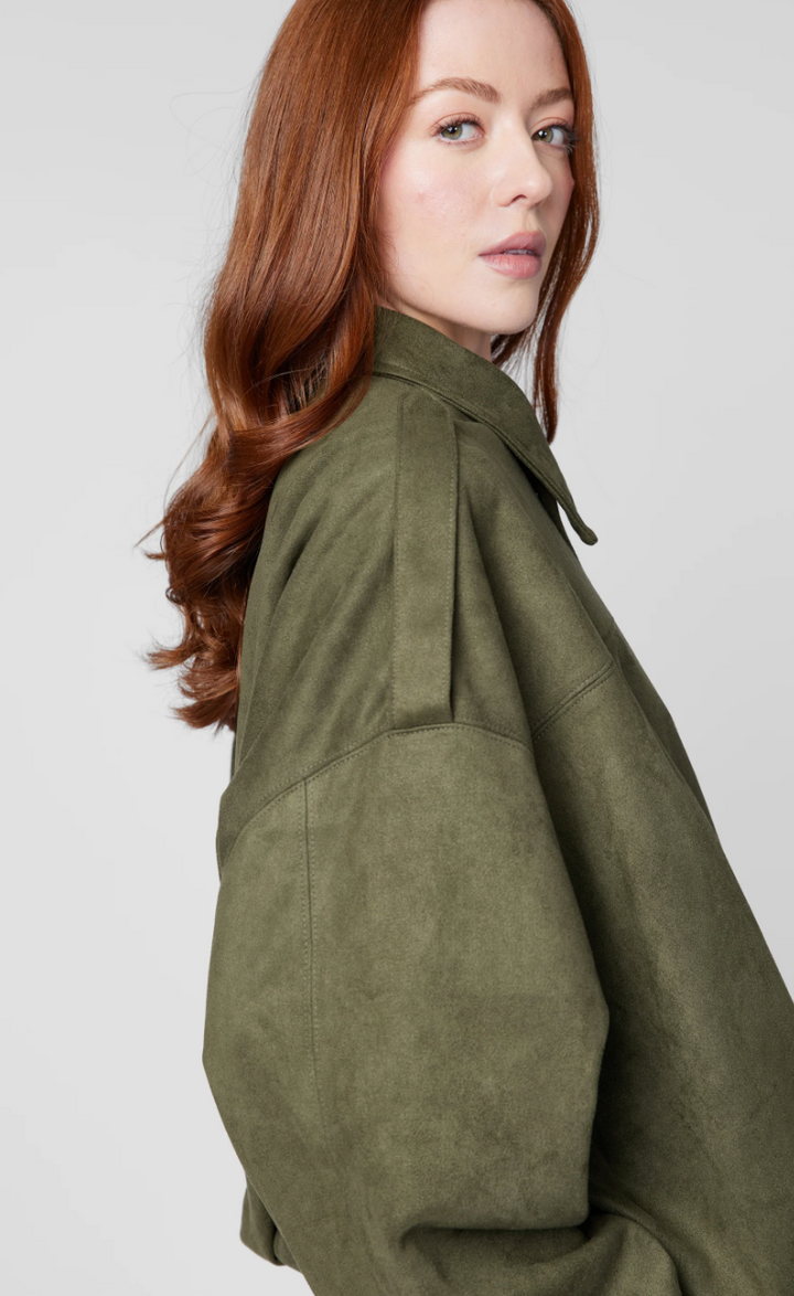 Faux Suede Bomber Jacket