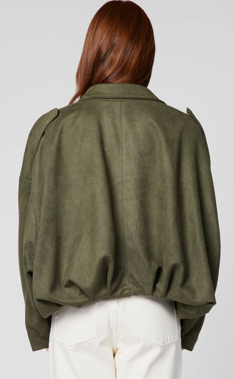 Faux Suede Bomber Jacket