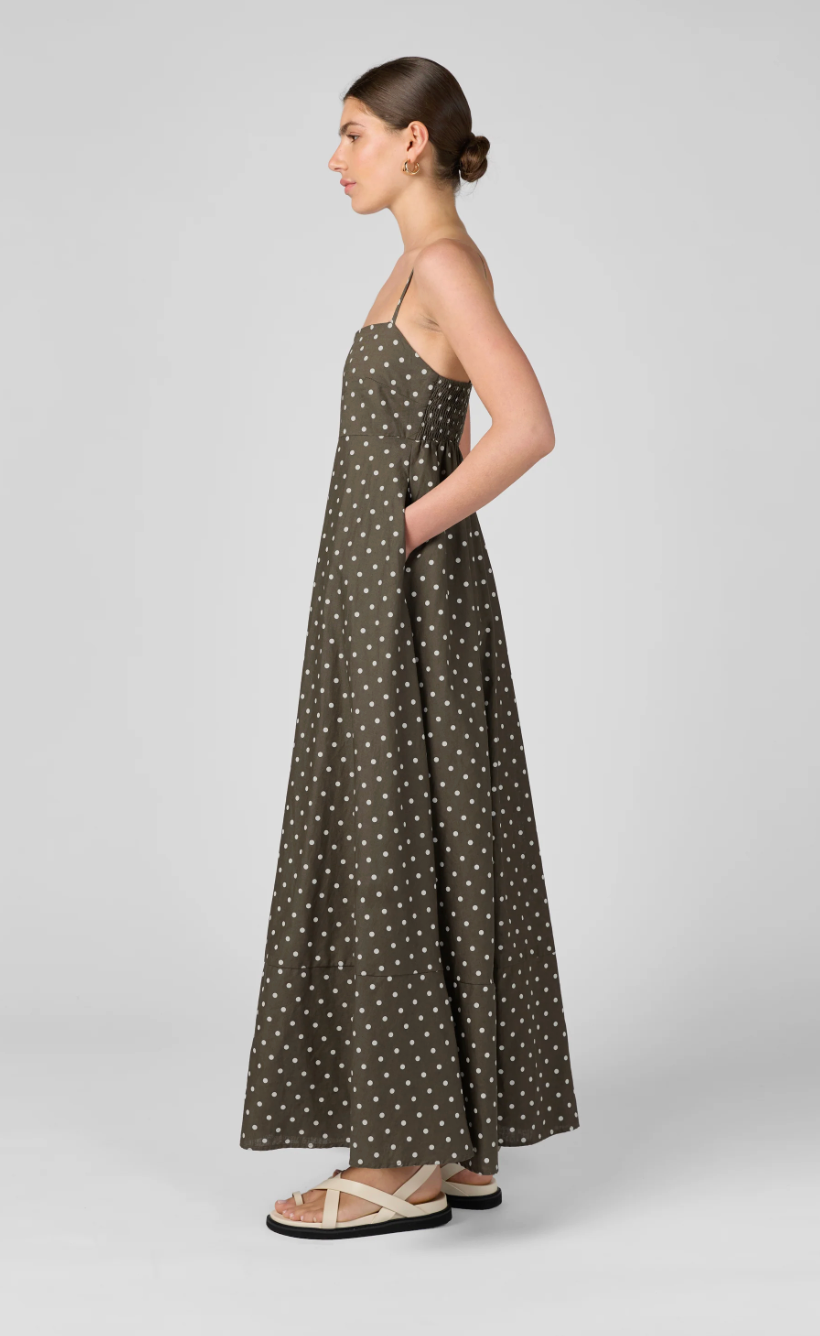 Polka Dot Maxi - Brown