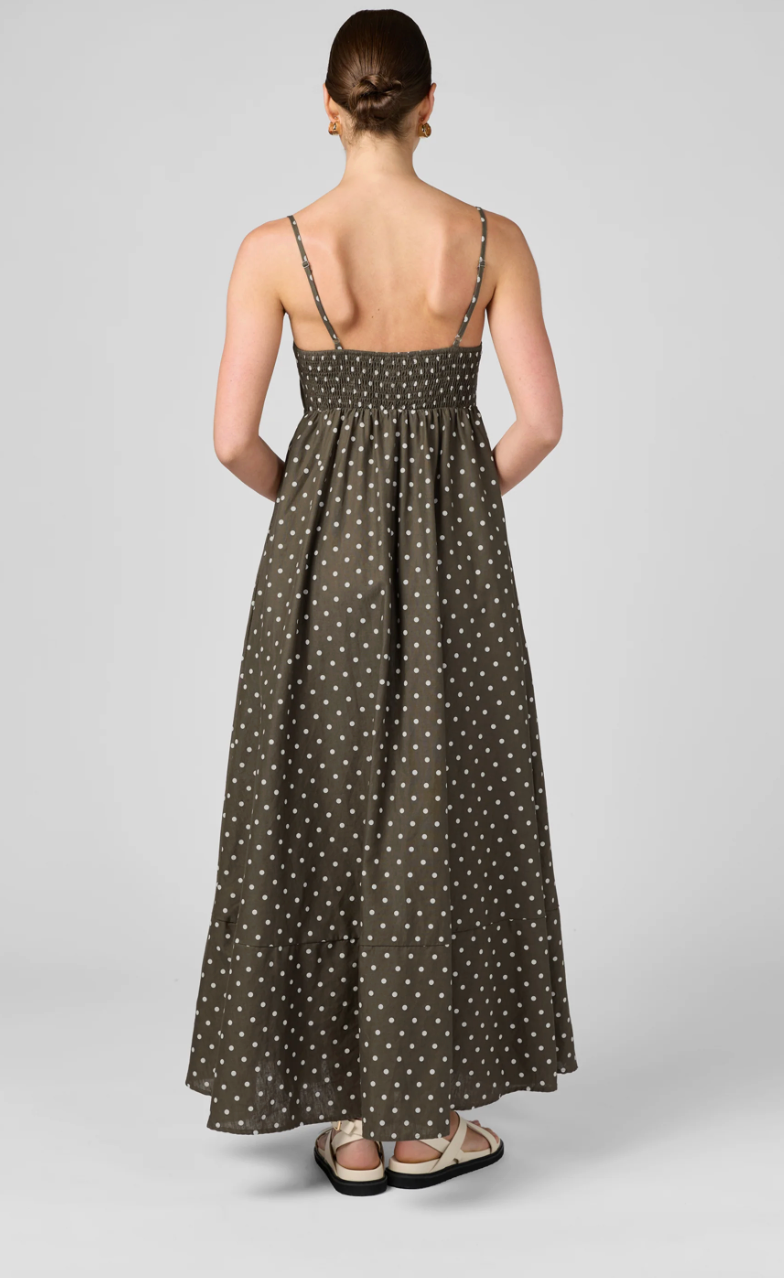 Polka Dot Maxi - Brown