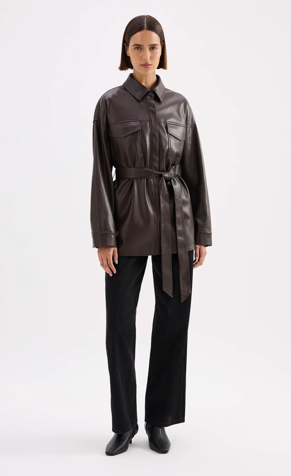 Camille Vegan Leather Overshirt