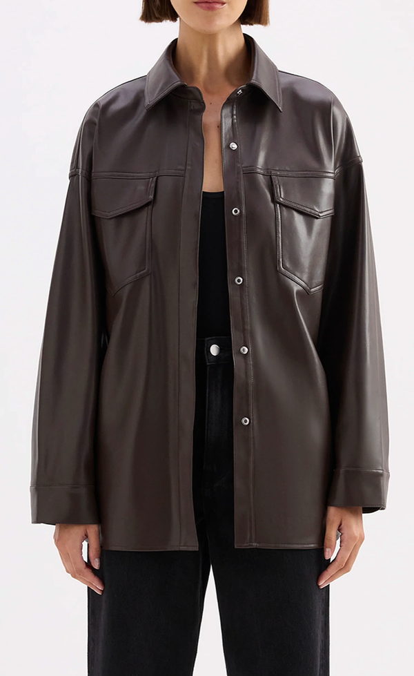 Camille Vegan Leather Overshirt