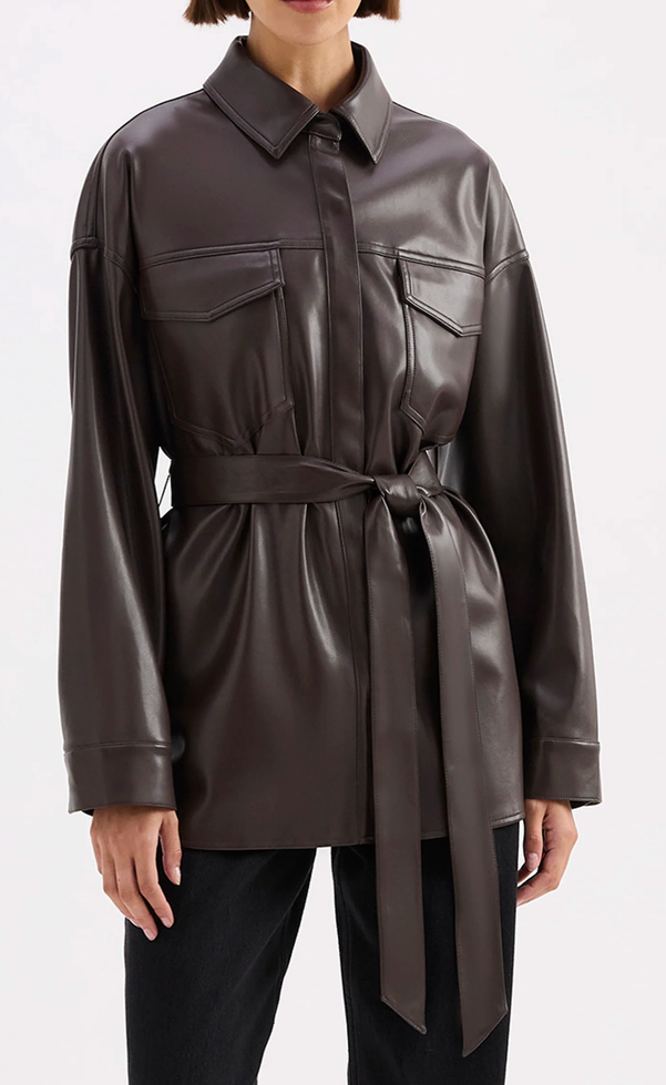 Camille Vegan Leather Overshirt