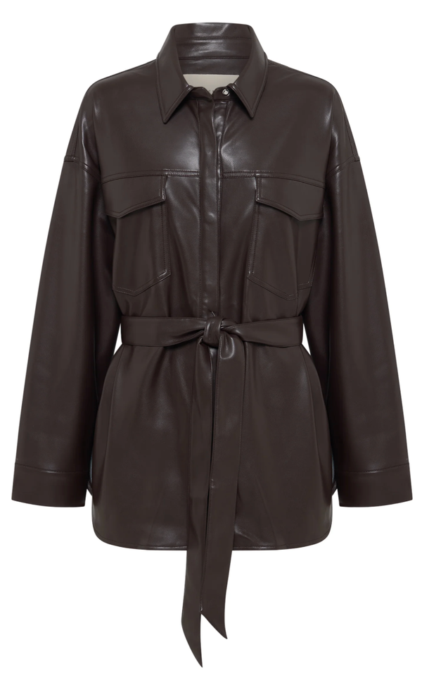 Camille Vegan Leather Overshirt