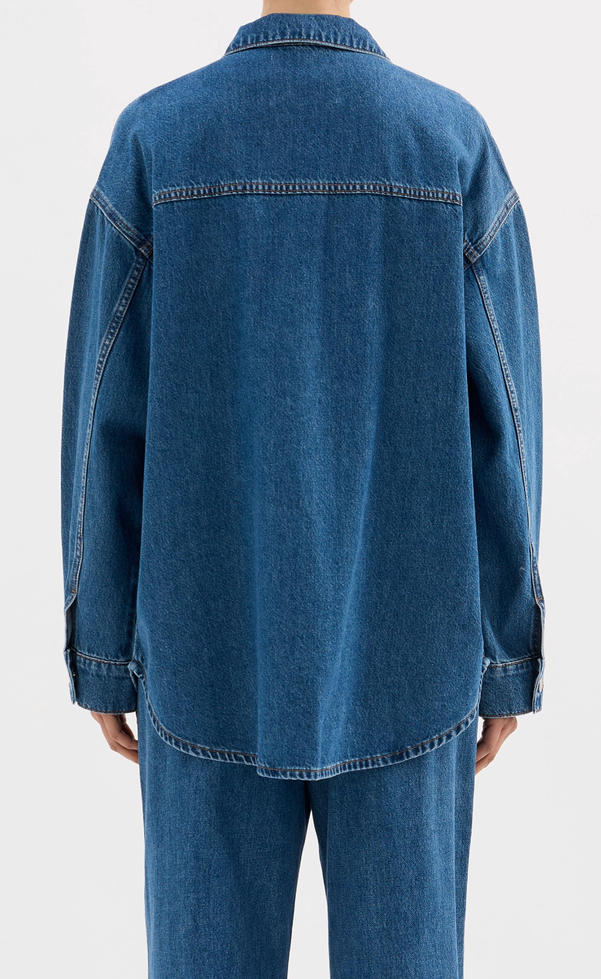 Organic Denim Overshirt - Royal Blue