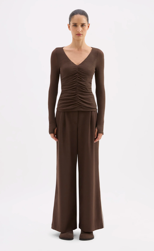 Gigi Mesh Top - Walnut