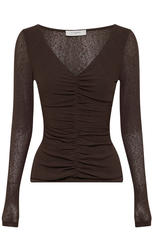 Gigi Mesh Top - Walnut