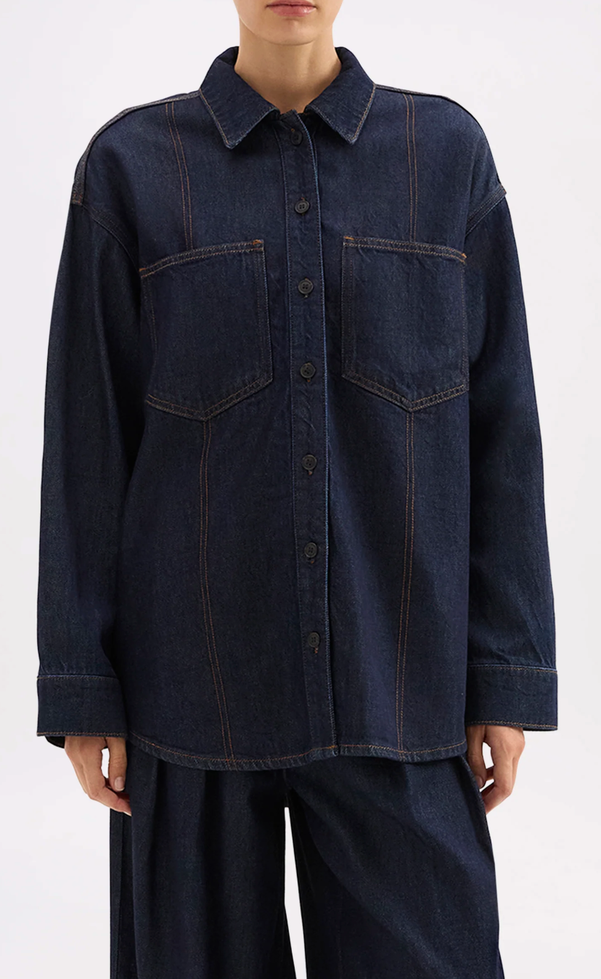 Vita Denim Overshirt - Deep Blue