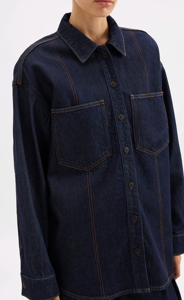 Vita Denim Overshirt - Deep Blue