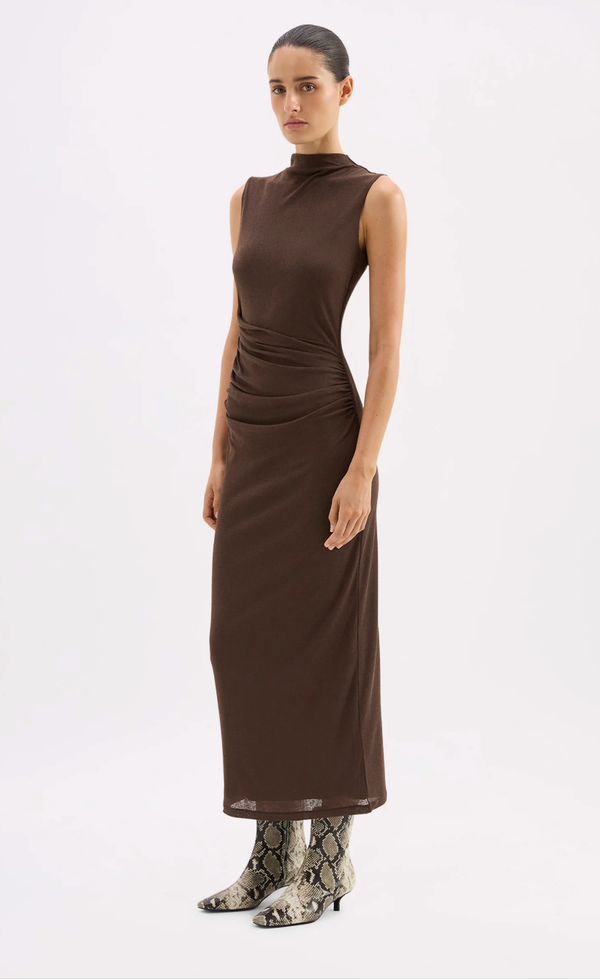 Sara Mesh Maxi Dress - Walnut