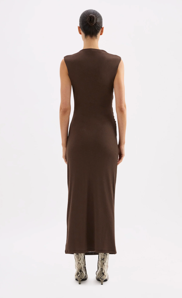 Sara Mesh Maxi Dress - Walnut