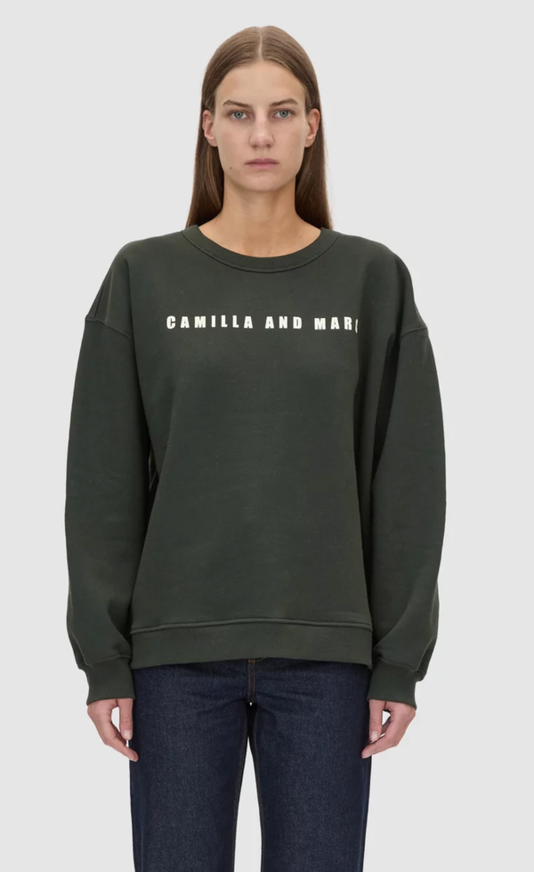 Anca Graphic Sweater - Bottle Green