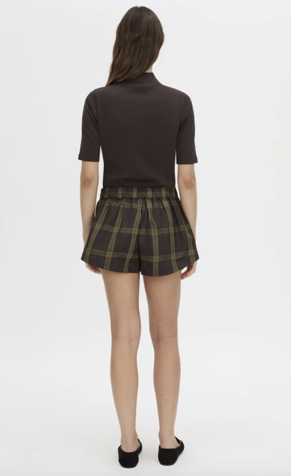 Aubery Elbow Sleeve  Rib Top - Hickory