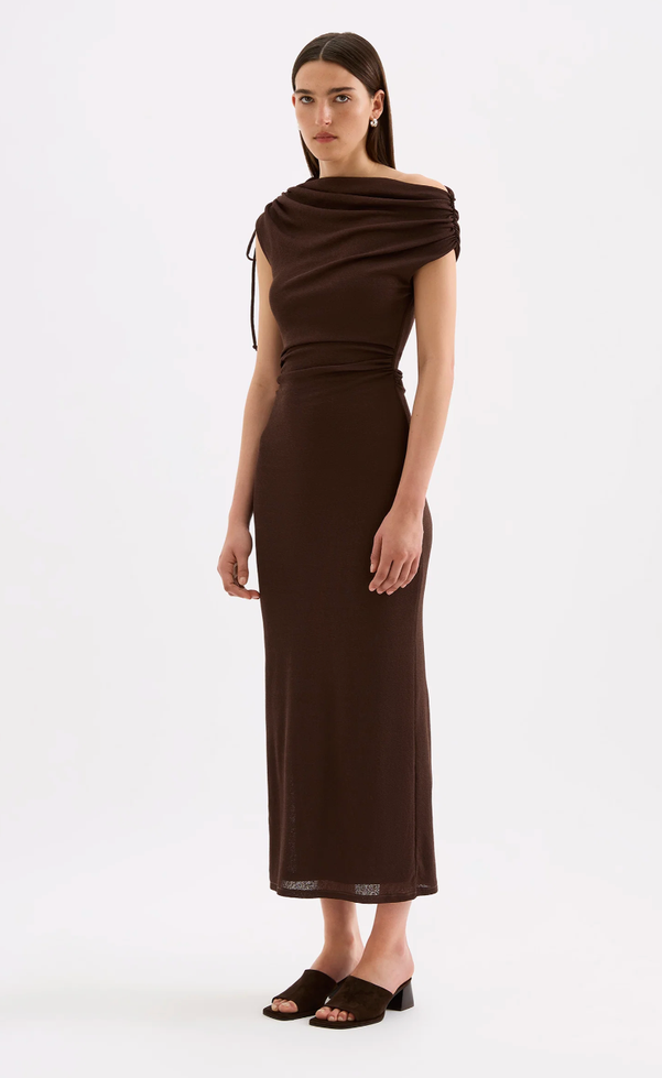 Lani Mesh Maxi Dress - Chocolate