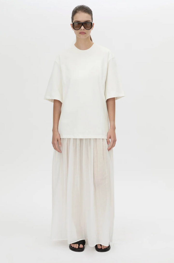 Romy Contrast Maxi Dress - Soft White