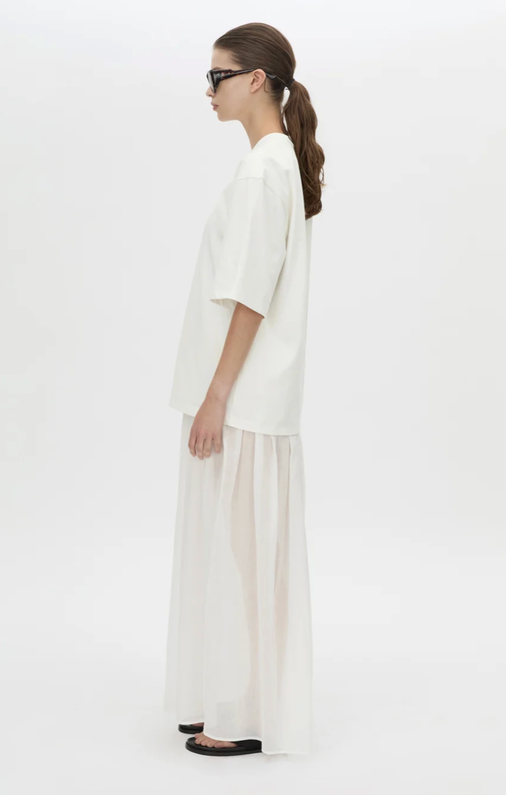 Romy Contrast Maxi Dress - Soft White