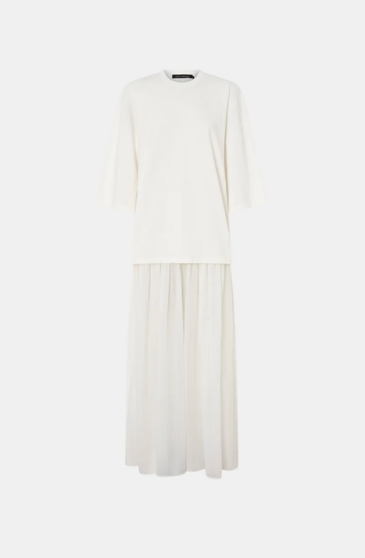 Romy Contrast Maxi Dress - Soft White