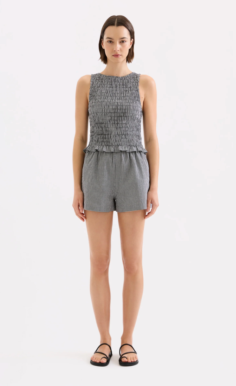 Hazel Short - Black Gingham
