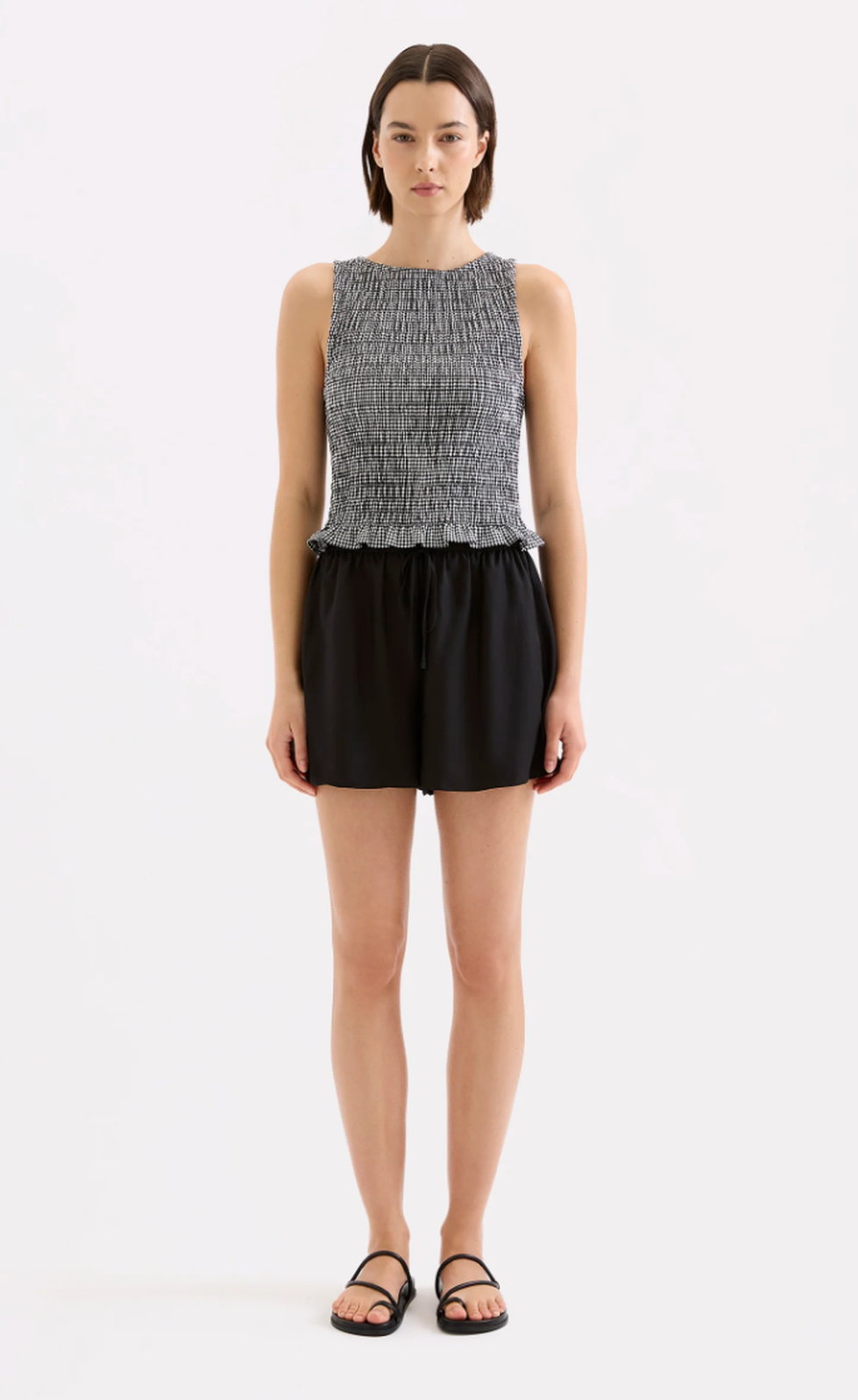 Hazel Top - Black Gingham