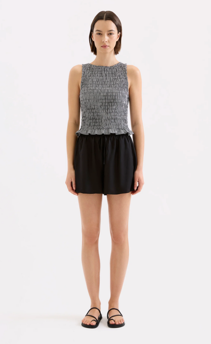 Hazel Top - Black Gingham