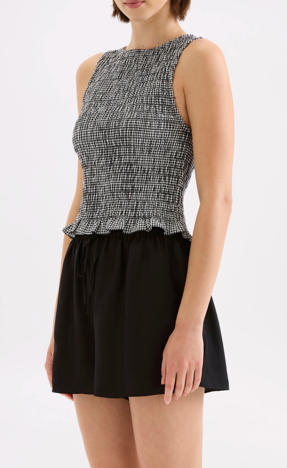 Hazel Top - Black Gingham
