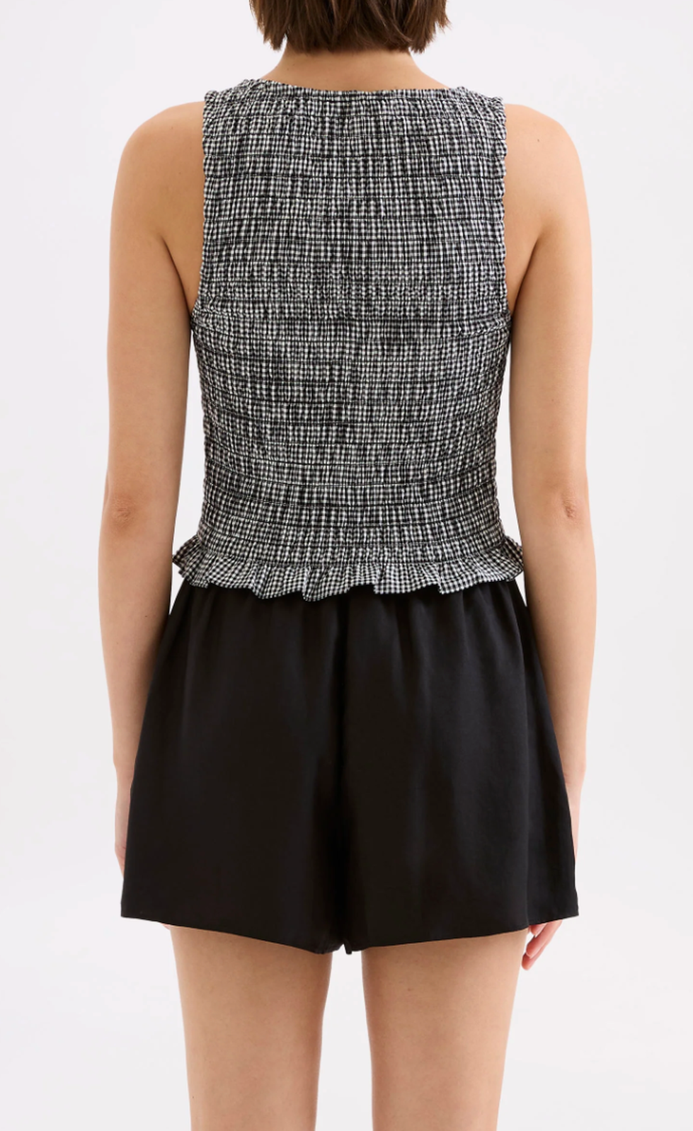 Hazel Top - Black Gingham