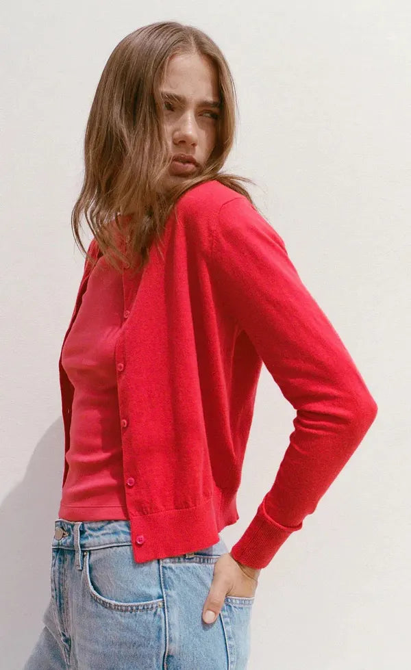 Semra Cotton Cashmere Cardigan Goji