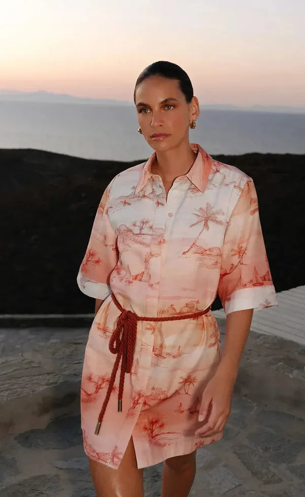 Sunset Shirt Mini Dress