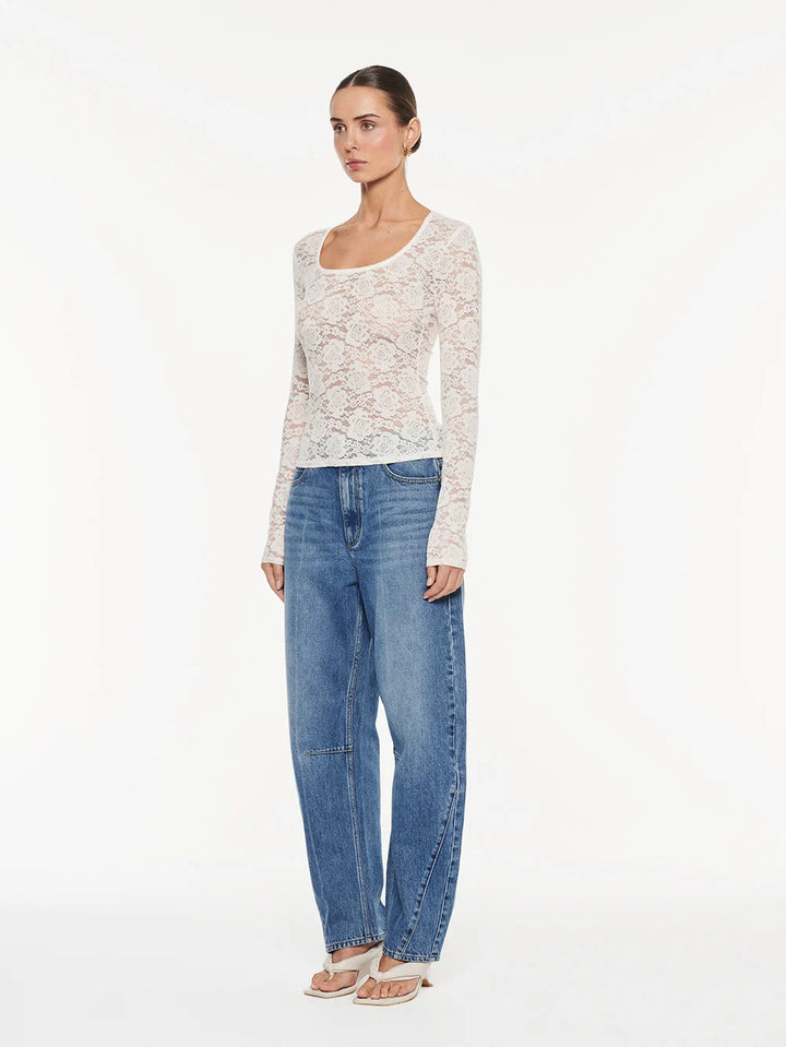Bonnie Lace Top White