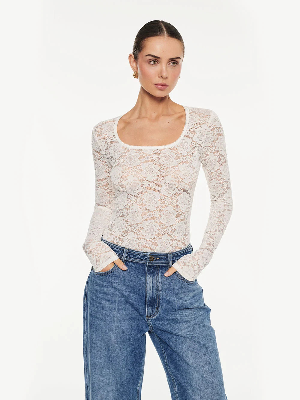 Bonnie Lace Top White