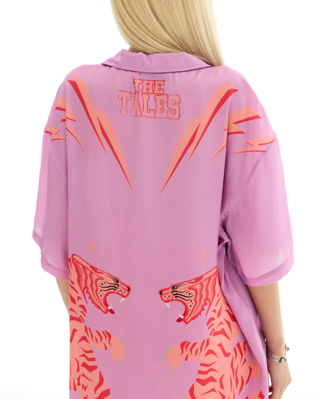 Osaka Silk Tiger Shirt Dress