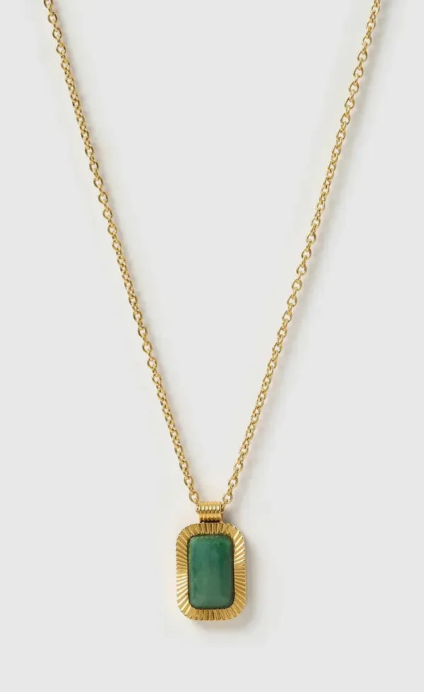 Teo Gold Necklace - Jade