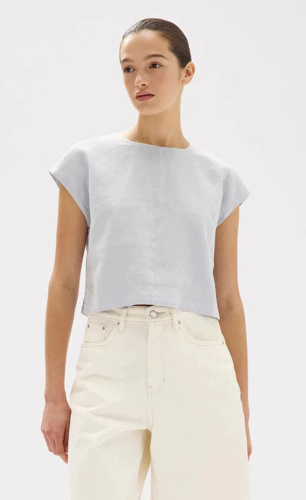 Tori Linen top - Blue Haze