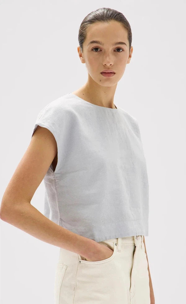Tori Linen top - Blue Haze