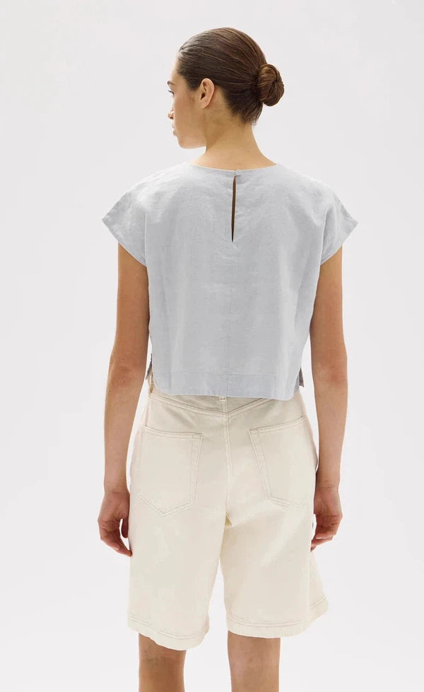 Tori Linen top - Blue Haze