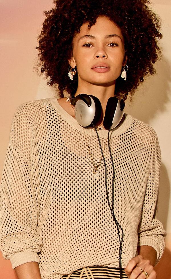 SEBASTIAN KNIT CREW- Cream