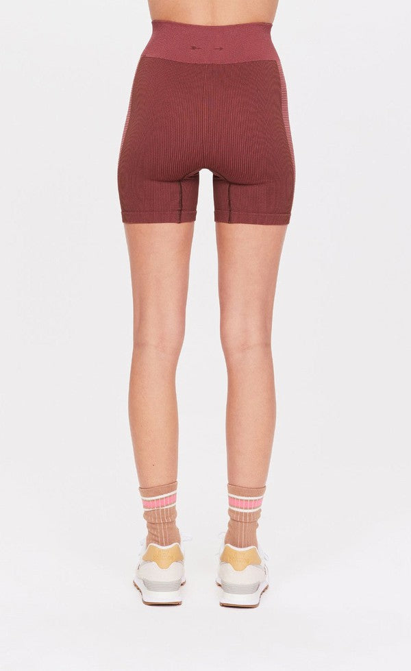 Ribbed Seamless 5IN Spin Short - Brown