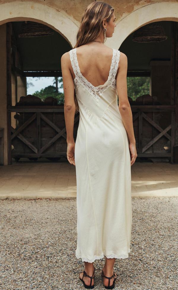 Vina Lace Slip Dress- Butter