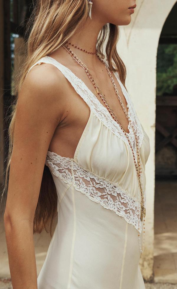 Vina Lace Slip Dress- Butter