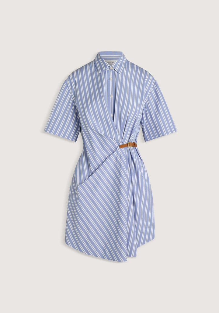 Peaches Shirt Dress - Mist Stripe