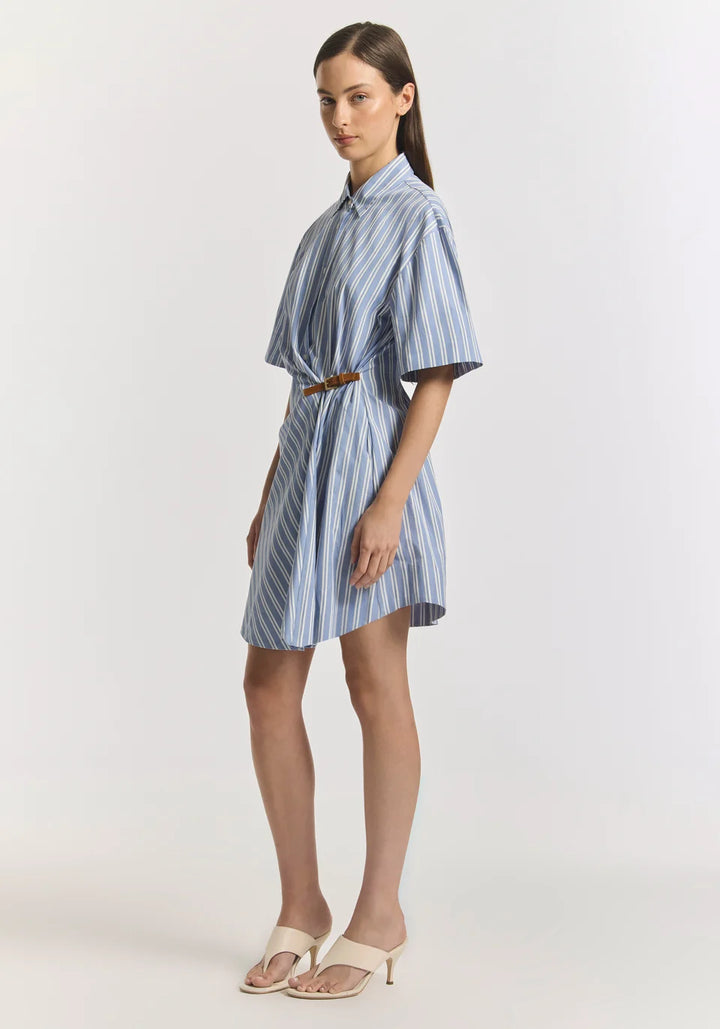 Peaches Shirt Dress - Mist Stripe