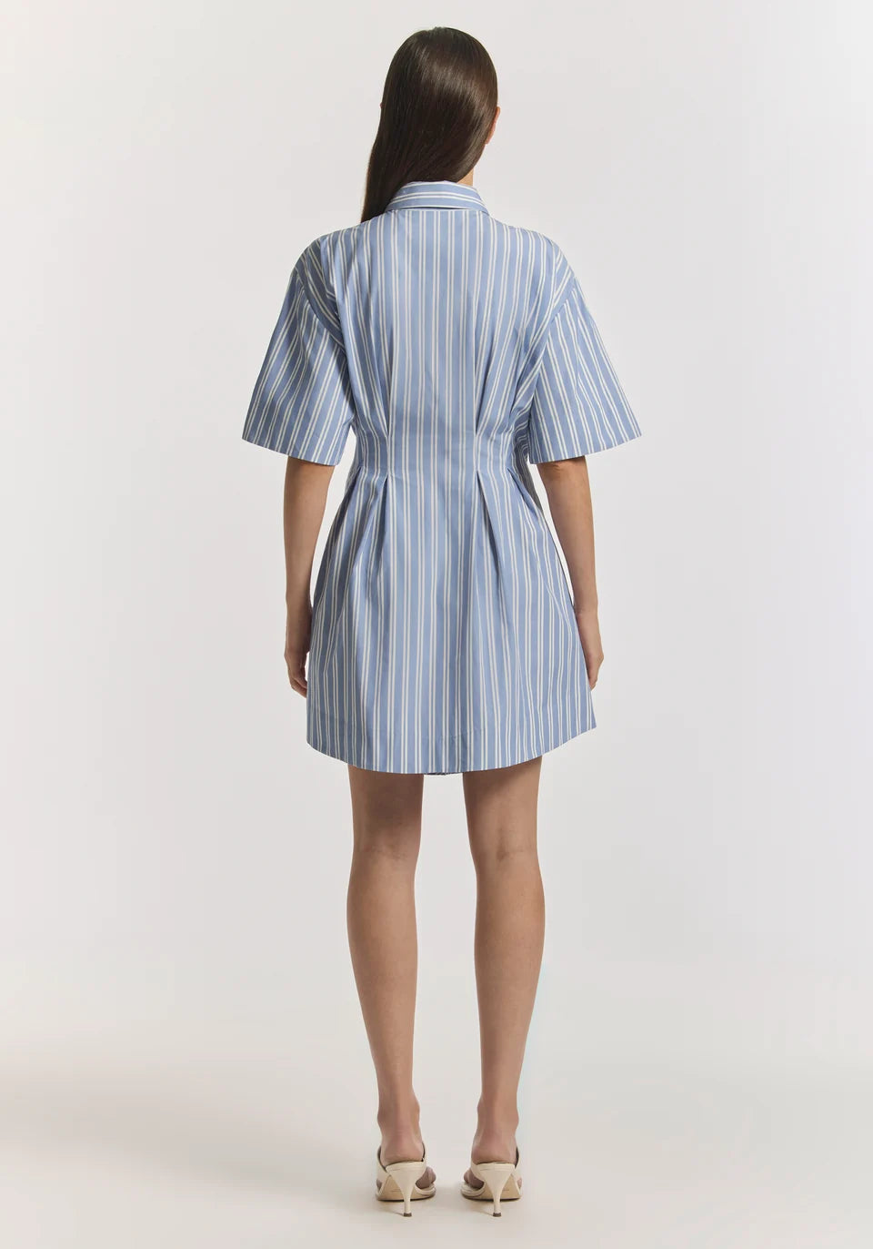 Peaches Shirt Dress - Mist Stripe