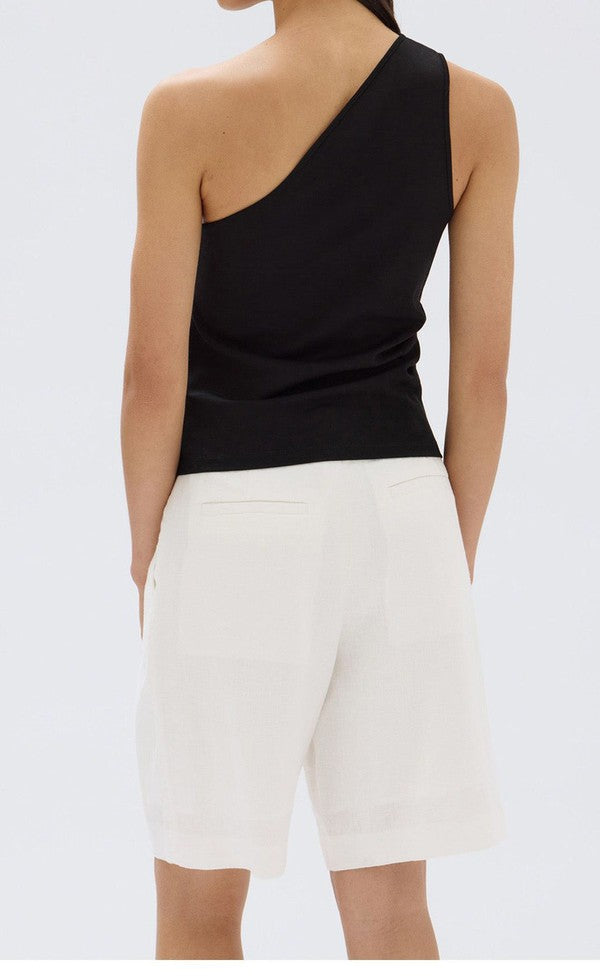 Orchid Jersey One Shoulder Top - Black