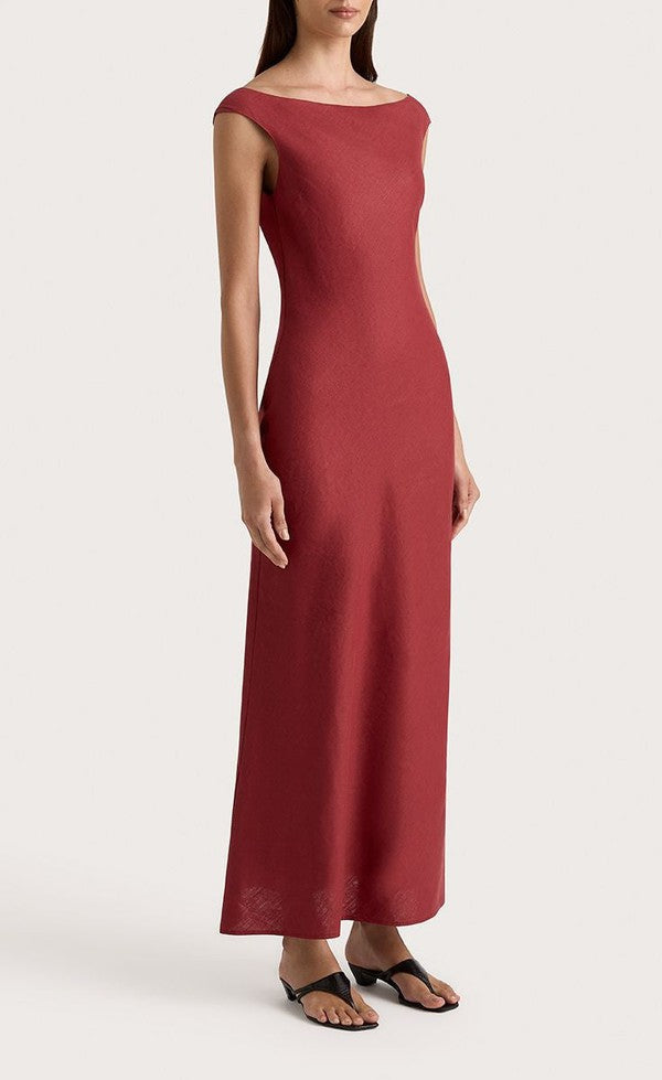 Ilride Midi Dress - Wine