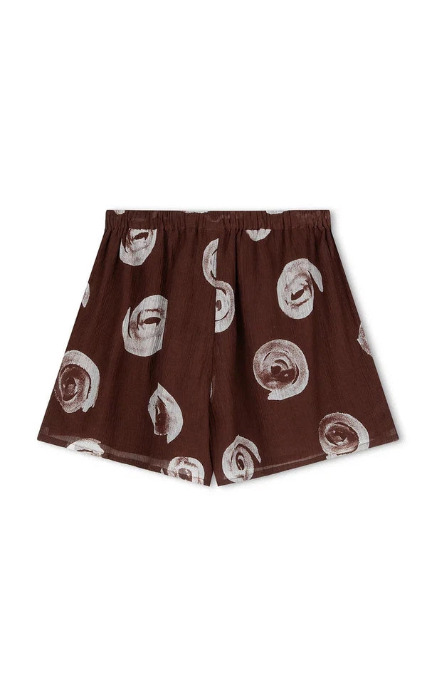 Cocoa Swirl Sheer Textured Short