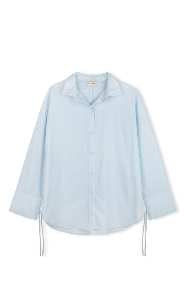 Powder Blue Cotton Tie Shirt