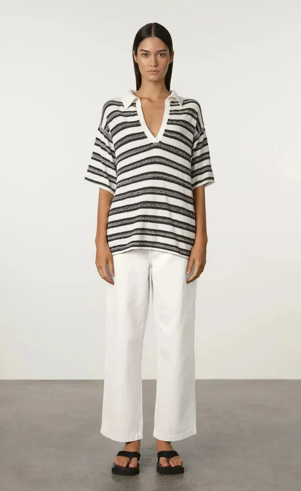 Marle Stripe Texture Knit Shirt