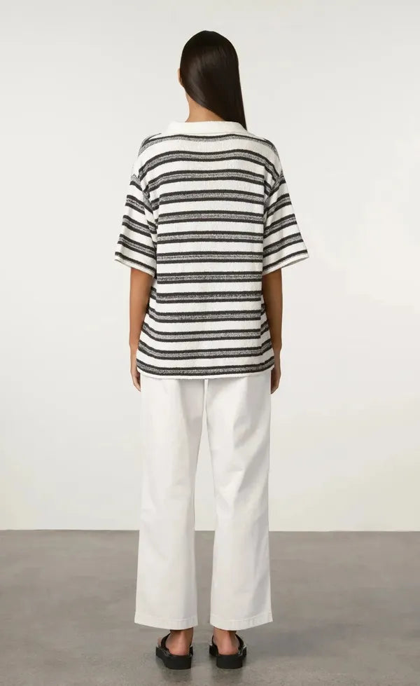 Marle Stripe Texture Knit Shirt