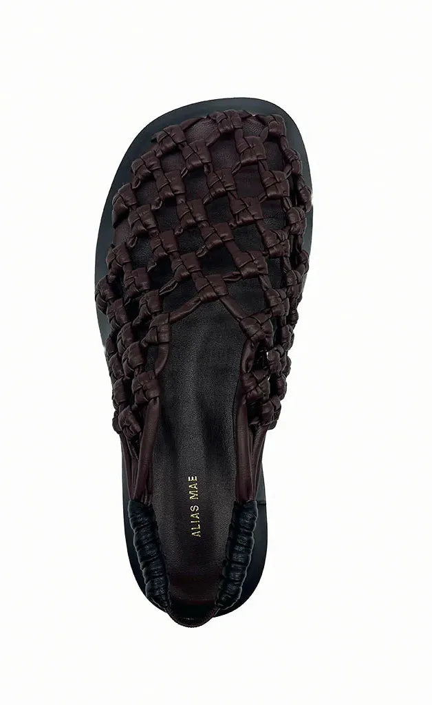 Elki - Leather Woven Sandal - Choc